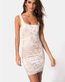 Rosita Bodycon Dress in Cream Crushed Velvet