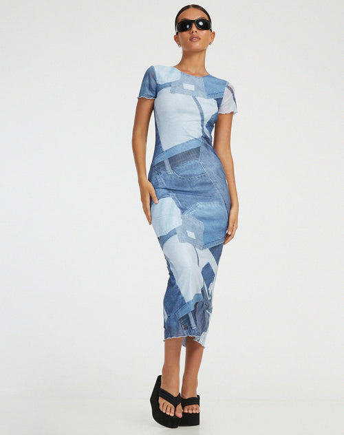 image of Roska Midi Dress in Denim Pocket