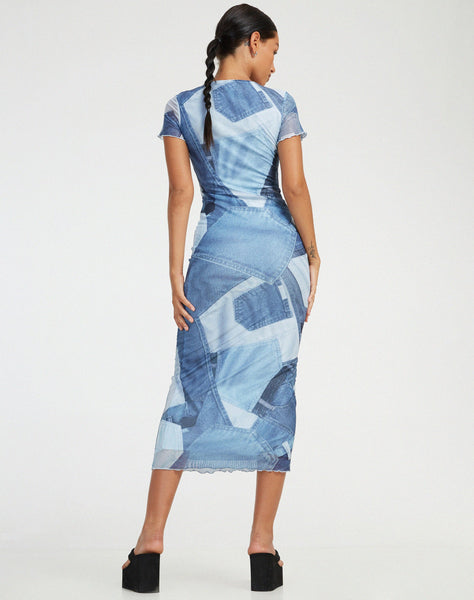 image of Roska Midi Dress in Denim Pocket