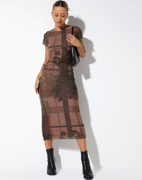 image of Roska Midi Dress in Photo Brown