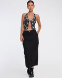 image of Roula Halter Top in 20's Check Black and Grey