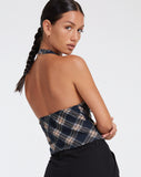 image of Roula Halter Top in 20's Check Black and Grey