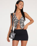 image of Roula Halter Top in 90's Zebra Black and White