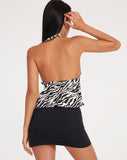 image of Roula Halter Top in 90's Zebra Black and White