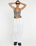 image of Roula Halter Top in Croc Neutral Grey