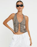 image of Roula Halter Top in Croc Neutral Grey