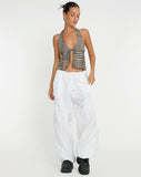 image of Roula Halter Top in Croc Neutral Grey