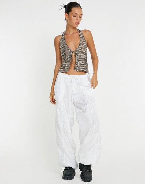 image of Roula Halter Top in Croc Neutral Grey