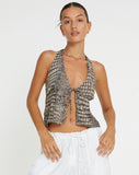 image of Roula Halter Top in Croc Neutral Grey