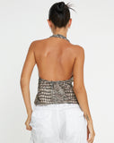 image of Roula Halter Top in Croc Neutral Grey