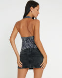 image of Roula Halter Top in Rar Leopard Grey