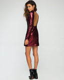 Image of Ruby Rose Bodycon Dress in Fishcale Matte Sequin Wine