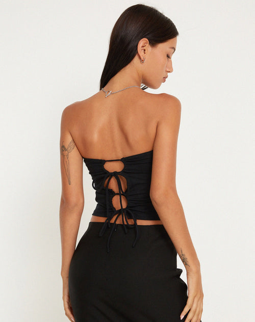 image of Ruetie Bandeau Top in Black