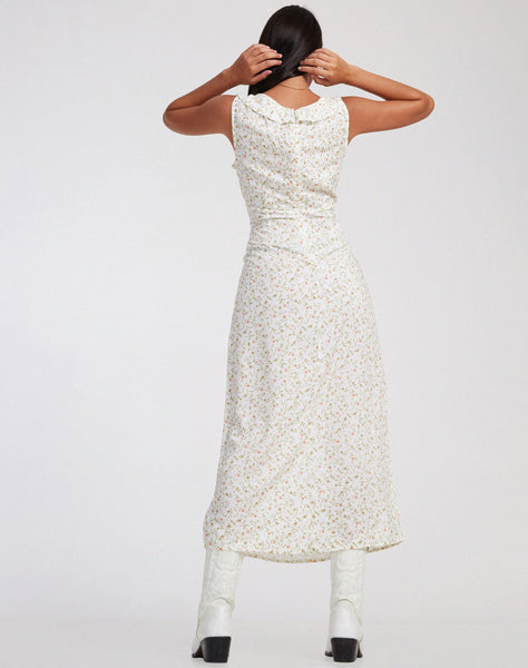 image of Rufiso Midi Dress in Pretty Petal Ivory