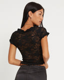 image of Rufte Top in Lace Black