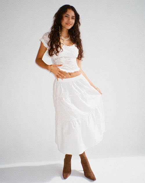 image of Midaxi Skirt in White