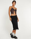 image of Rumak Cami Top in Butterfly Vine Flock Black and Pink