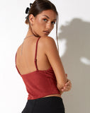 Rumak Cami Top in Crepe Burgundy