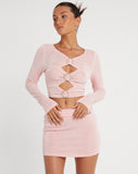 image of Ruti Long Sleeve Top in Crepe Baby Pink