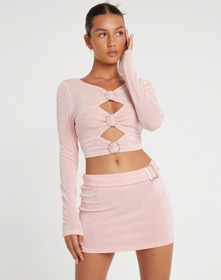 Shima Top in Crepe Baby Pink