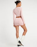 Mansa Mini Skirt in Crepe Baby Pink