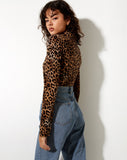 Ryals Crop Top in Night Leopard Brown