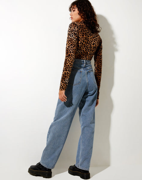 Ryals Crop Top in Night Leopard Brown