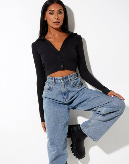 Cajsa Crop Top in Black