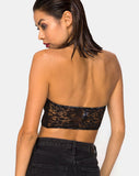 Ryilup Bralet Top in Lace Black