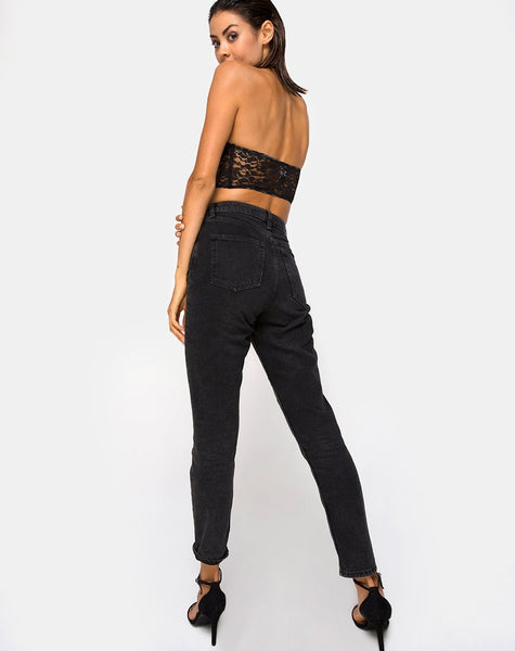 Ryilup Bralet Top in Lace Black