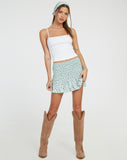 Image of Rylee Mini Skirt in Pretty Petal Green