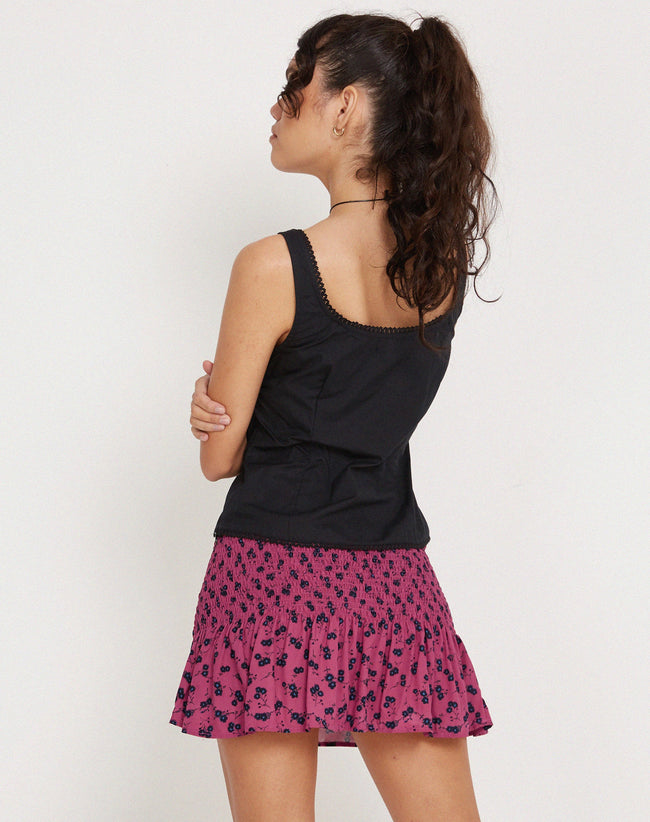 Image of Rylee Mini Skirt in Raspberry Floral