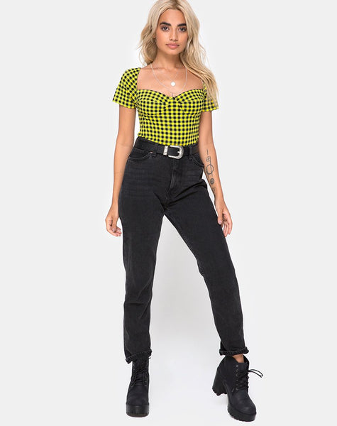 Ryon Bodice in Medium Gingham Yellow