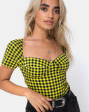 Ryon Bodice in Medium Gingham Yellow