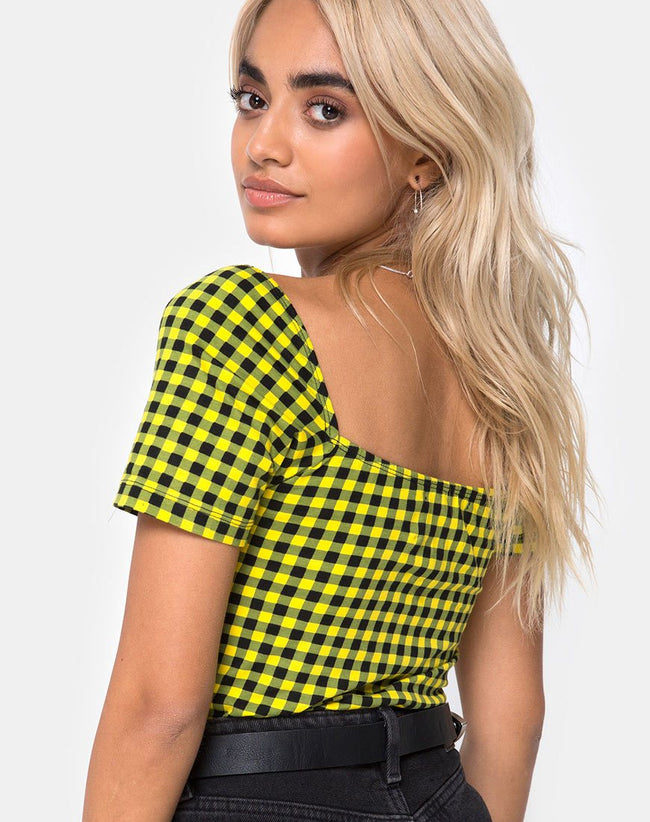 Ryon Bodice in Medium Gingham Yellow