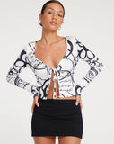 image of Sadiah Cardi in Mono Doodle Black and White