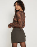 Image of Sadiru Cardi Lace Chesnut Brown