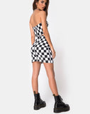 Villy Crop Top in Checker Board Medium B/W