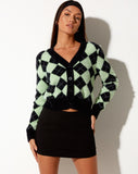 Saidi Cardi in Diamond Black and Green