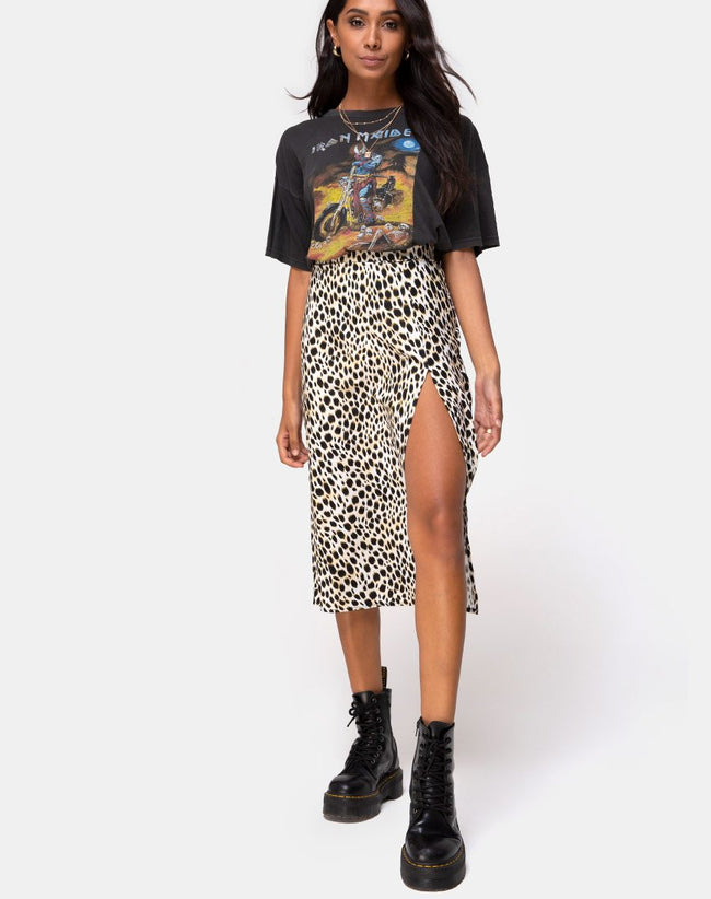 Saika Midi Skirt in Cheetah