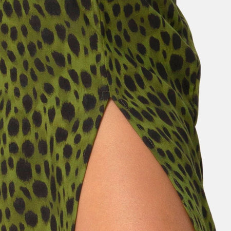 Saika Midi Skirt in Cheetah Khaki