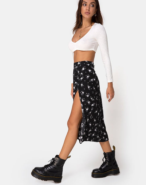 Saika Midi Skirt in Dark Tulip