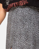 Saika Midi Skirt in Ditsy Leopard Grey