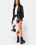 Saika Skirt in Mono Tie Dye Black and White