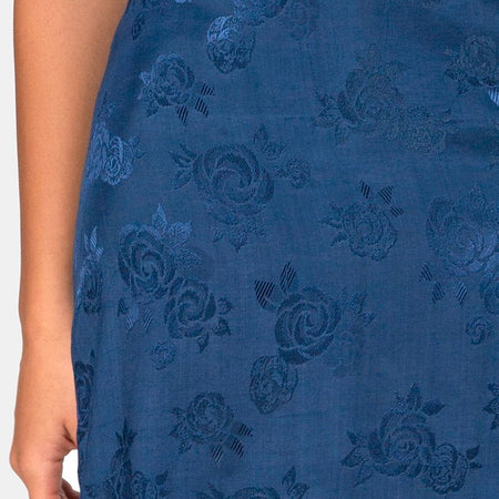 Saika Midi Skirt in Satin Rose Navy