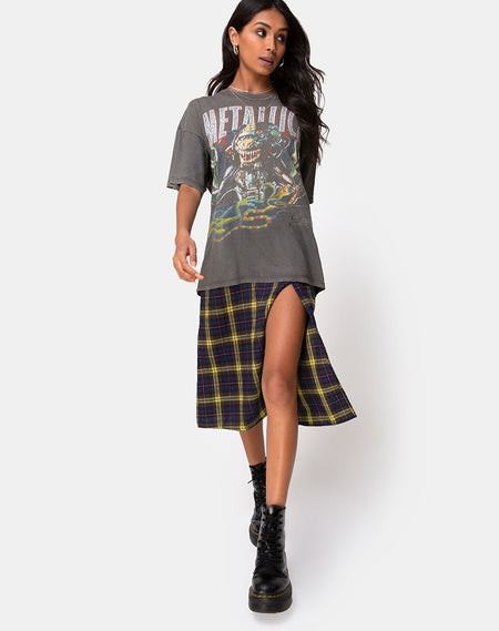 Kaisa Midi Skirt in Tartan Brown