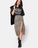 Image of Saika Midi Skirt in Rar Leopard Brown