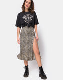 Image of Saika Midi Skirt in Rar Leopard Brown