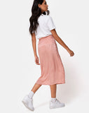 Saika Skirt in Satin Cheetah Dusty Pink