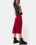 Image of Saika Midi Skirt in Satin Cheetah Raspberry